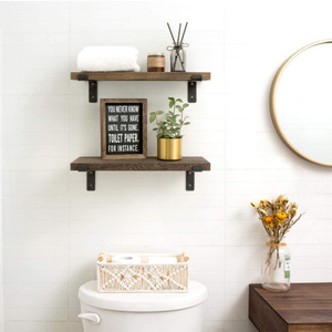 Estantes Flotantes de Madera Maciza, Estantes Flotantes de Madera para Colgar en la <span class=keywords><strong>Pared</strong></span> del Baño - Product Image 2