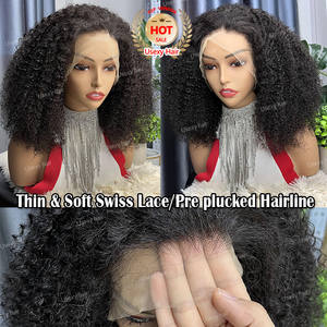 Peluca de Bob rizado <span class=keywords><strong>cabello</strong></span> humano 8 10 14 pulgadas sin pegamento 13x4 pelucas frontales de encaje prearrancado mongol HD rizado Bob pelucas frontales de encaje - Product Image 4