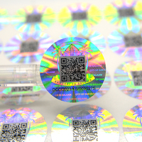 Etiqueta Adhesiva de Vinilo con Código de Seguridad, Holograma Circular Decorativo 3D Personalizado, con Brillo Arcoíris, Etiqueta Anti-falsificación