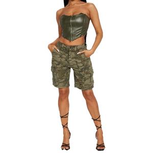 SL Custom Logo Sexy Breathable High Waist Distressed Camouflage Tactical Cargo <b>Shorts</b> - Product Image 1