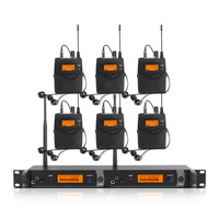 Système de monitoring intra-auriculaire sans fil personnel Voxfull DM2000 à 2 canaux avec 6 émetteurs de poche pour équipement de scène