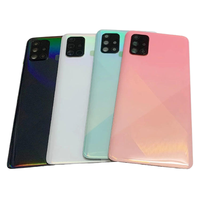 Pour Samsung Galaxy A71 A715F, coque arrière en verre, couvercle de batterie, boîtier de porte arrière, remplacement de la coque avec/sans objectif d'appareil photo