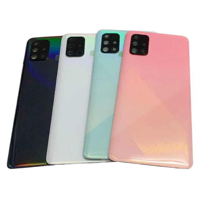 For Samsung Galaxy A71 A715F Back Glass Battery Cover Rear Door Housing Cover Replacement Case With / Without Camera Lens