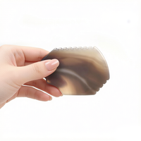 Pierre Gua Sha en Agate Grise Naturelle pour l'Équilibrage Énergétique et le Massage Facial, Solution Innovante pour le Contour du Visage et la Guérison