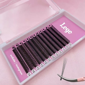 Profesional 0,07 5D <span class=keywords><strong>Flora</strong></span> Lash Bandejas Color Mega Classic Black 5D Flower Premade Wet Look Spikes Suministros de extensión de pestañas - Product Image 6
