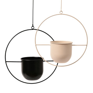 Metal Hanging Flower Pot Round Black Iron Planter <b>For</b> Balcony Succulent <b>Planting</b> Outdoor Decor - Product Image 3