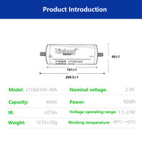 Batterie LTO Yinlong 2,3V 40Ah 66160, 25000 cycles, charge rapide, cellule au titanate de lithium pour stockage d'énergie industriel