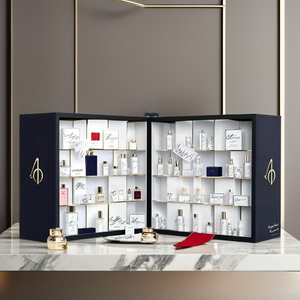 사용자 정의 24 일 핑크 코팅 종이 강림 달력 상자 UV 적층 12 일 카운트 다운 빈 설탕 크리스마스 양각 인쇄 - Product Image 5