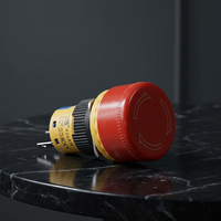 Interrupteur d'arrêt d'urgence YIJIA LA16-D IP67, bouton champignon en plastique rouge de 16 mm, courant 5A, configurations de contacts 1NO1NC et 2NO/2NC