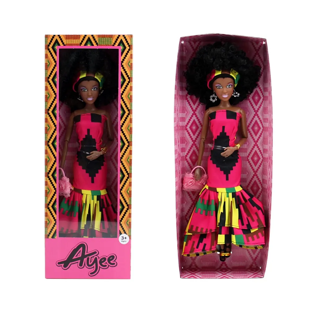 Bán Buôn Búp Bê Thời Trang Màu Đen Làm Cho Để Di Chuyển 12 Inch Tùy Chỉnh Vinyl Búp Bê Cho Cô Gái Khớp Body Black Girl Doll 4 Các Loại