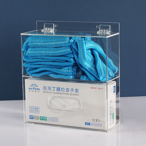أفضل سعر واضح أكريليك رف قفاز طبي للاستعمال مرة واحدة منديل شعر - Product Image 1