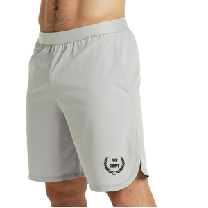 Shorts de sport confortables pour hommes Pure Platinum, entrejambe de 8 pouces, séchage rapide, frais, cordon de serrage réglable, broderie, écologiques, entraînement personnalisé - Product Image 1