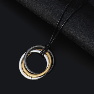 Colliers et pendentifs Vintage longues chaînes autour du cou pour femmes 2022 mode cercles ronds bijoux gothiques produits tendance - Product Image 6