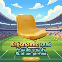 Siège de stade imperméable anti-UV haute densité pour extérieur, conception de chaise de rangée pour sports, sièges de tribune intérieure pour arènes