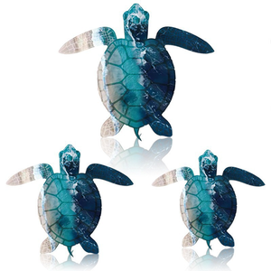 Kunstdecoraties met strandthema met een set van drie schildpadden uit de serie Marine Life, perfect voor wanddecoratie - Product Image 3