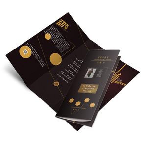 Servicio de Impresión de Folletos Personalizados OEM, Papel Couché, Impresión Offset a Todo Color, Plegado en Tres Partes, Encuadernación Cosida a Caballete, Desechable, para Alimentos - Product Image 1