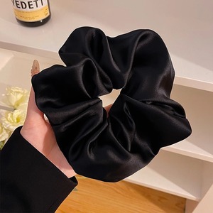 Couleur unie surdimensionné Satin gros intestin bandeau femme tempérament chignon bandeau intestin cheveux fleur tête corde chouchous
