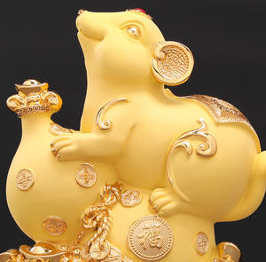 Figurine de <span class=keywords><strong>Rat</strong></span> en Résine Plaquée Or, Décorée <span class=keywords><strong>du</strong></span> Zodiaque Chinois, Cadeau d'Affaires pour le Nouvel An <span class=keywords><strong>2020</strong></span> - Product Image 6