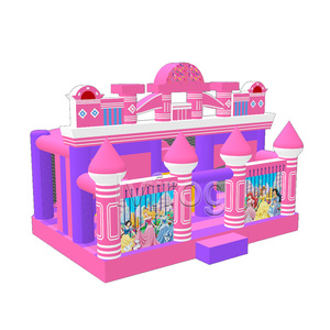 Bán buôn thương mại cấp màu hồng công chúa <span class=keywords><strong>Bouncer</strong></span> nhảy lâu đài bouncy Combo bơm hơi khổng lồ nhà cho cô gái - Product Image 2