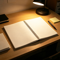 Cuaderno Espiral A4 OEM ODM con Cubierta Lisa, Logotipo Personalizado Impreso, Cuaderno Rayado para Regalo Promocional Corporativo, Diario al por Mayor