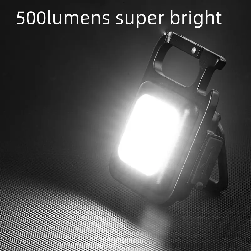 Multi-functional Mini Keychain rechargeable portable Magnetic COB LED High Brightness Outdoor Camping Work Light Flashlight