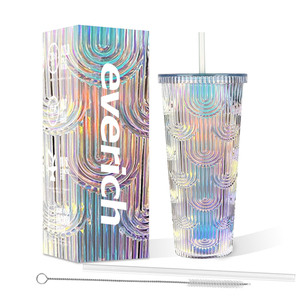 Màu sắc pastel đôi tường 16 oz 22oz Matte ly nhựa du lịch Tumbler với nắp và ống hút Studded Tumbler cho mùa hè lạnh uống - Product Image 5