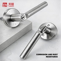 Poignées et serrures de porte modernes pour chambre, salle de bain et entrée, finition nickel satiné, avec clé, pour usage hôtelier