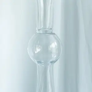 แจกันแก้วขายดีแจกันแก้วใสทรงสูง24นิ้ว,แจกันแก้วทรงสูงสามารถใส่กลับด้านได้ทรงทรัมเป็ตสำหรับงานแต่งงานงานแต่งงานแนวโค้ง
