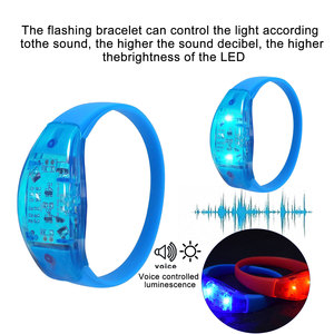 Bracelet LED en silicone multicolore Longstarfit pour les remises de diplômes, les concerts, les mariages, les festivals, le Nouvel An, avec vibration <span class=keywords><strong>musicale</strong></span> personnalisée et clignotement - Product Image 6