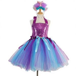 Abito da Principessa Sirena per Bambine con Paillettes e Tutu Arcobaleno <span class=keywords><strong>Unicorno</strong></span>, Costume per Carnevale e Pasqua - Product Image 2