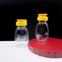 Bouteille de miel en plastique Transparent 108ml, bouchon jaune, grand pot de bouteille en verre, vente en gros
