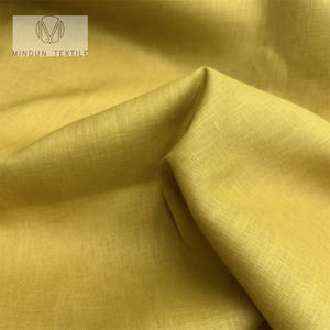 Listo para enviar, venta al por mayor, 195GSM, 100%, tela de lino puro para camisa, sofá, pantalones, pantalones, blanco, Lino teñido liso Natural, nulo - Product Image 3