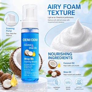 Lightweight Coconut & Shea Oil <b>Foaming</b> Mousse <b>for</b> Curls & Roller Sets-Natural Hair Care Frizz Control Organic & Eco-Friendly - Product Image 5