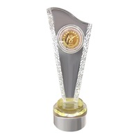 Trofeo de Cristal Grabado con Láser Personalizado para Reconocimiento Corporativo o Escolar