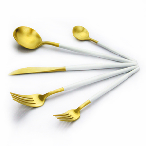 Parte superior de oro de la cabeza y mango negro Juego de cubiertos de acero inoxidable <span class=keywords><strong>goa</strong></span> similares cubiertos - Product Image 2