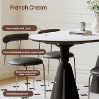Ensemble de meubles de salle à manger nordique de luxe moderne pour maison restaurant table de salle à manger ronde en pierre frittée 4 places
