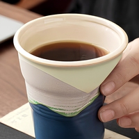 Mug à café en céramique plissé fait main, tasse en porcelaine personnalisable avec logo, vaisselle pour la maison, le bureau et le café