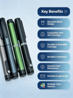 Stylo applicateur cosmétique rechargeable en métal avec logo personnalisé OEM, texture haute qualité, cartouche réutilisable, BoruichiGuang Chine, vente en gros