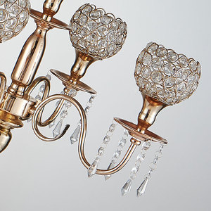 Porte-bougies votives hauts faits à la main en <span class=keywords><strong>cristal</strong></span> et métal doré/argenté à 5 bras, tailles personnalisées en gros pour mariages - Product Image 3