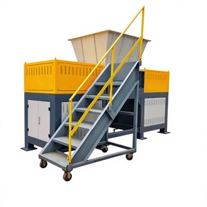 Nouvelle machine industrielle de broyage de pneus haute performance 70 kW 380 V, niveau de sécurité élevé avec escalier et trémie, roulement de moteur - Product Image 1