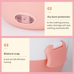 صندوق غداء كهربائي C17 بطبقتين من الفولاذ المقاوم للصدأ لطهي وتسخين الطعام - Product Image 3