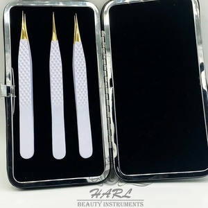 แหนบต่อขนตาปลายแหลม สีขาวและสีทอง แหนบต่อขนตาแบบกำหนดโลโก้ได้ - Product Image 4