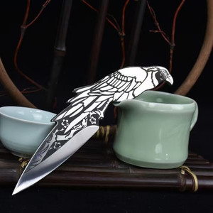 จีน Longquan ปลอมแปลงกุ้งฟูอุปกรณ์พิธีชงชาใบมีดชานกแก้วสแตนเลส - Product Image 4