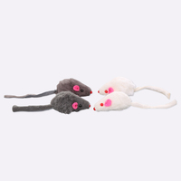 Jouet en peluche interactif pour chat en forme de souris, en fausse fourrure de lapin douce, avec son et pierre, vente en gros d'usine
