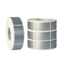 Étiquettes autocollantes en PET argentées de haute qualité, personnalisées, 25*50 mm, résistantes aux rayures, étiquettes de sécurité en vinyle imperméables pour cartes-cadeaux