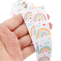 Cordino per tracolla arcobaleno per chiavi carta d'identità cinghie per cellulare da palestra porta badge USB cordino per appendere fai da te cordino per Lariat