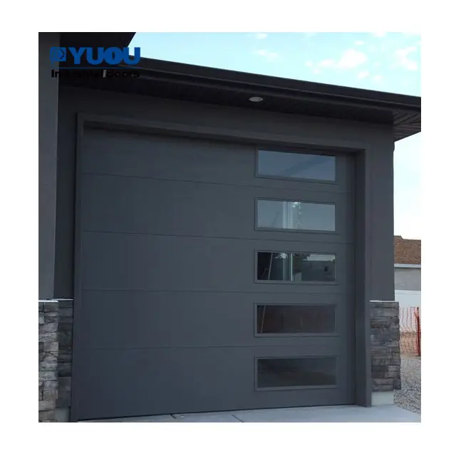 Heimgebrauch schwarz Farbe automatische hochleistungs-schiebe-seitenöffnung elektrische Sicherheit Stahl sektionale Garagen-Rolltor