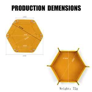 Vente chaude en cuir dés plateau hexagone dés étui pour donjons et dragons pliant personnalisé - Product Image 5
