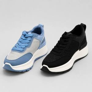Sneakers da donna con plateau spesso, design a pannelli a strati, in velluto a coste e camoscio, con suola a blocchi, <span class=keywords><strong>scarpe</strong></span> casual alla moda - Product Image 4