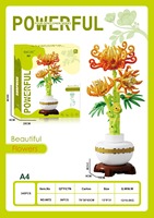 353 Uds. Bloques de crisantemo orquídea flor de ciruelo juego de bloques de construcción decoración de flores ladrillos para juguetes regalo Niña
